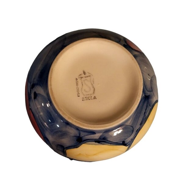 Vintage Secla Portugal Ceramic Pottery Bowl Planter Flower Pot Fruit Motif - Picture 5 of 7